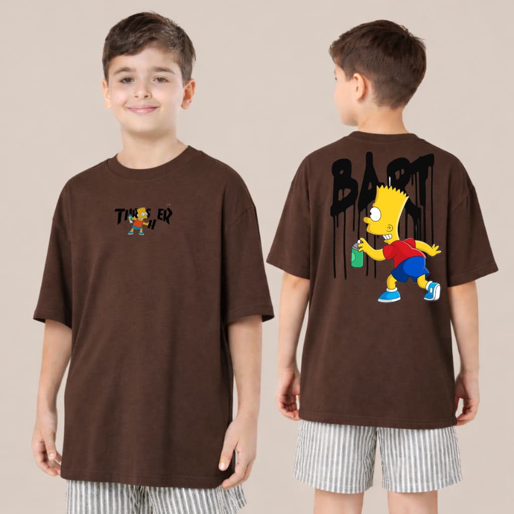 Camiseta Masculino Infantil Para Crianças Bart Camisa Algodão Leve Manga Curta 100% Algodão