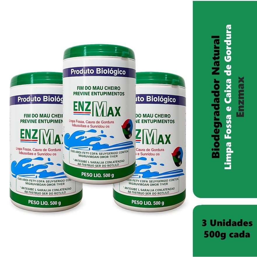 Enzmax Limpa Fossa Séptica E Caixa De Gordura Enzimas 1,5kg