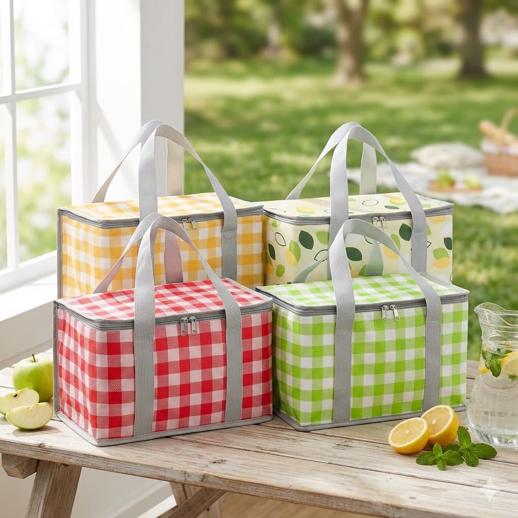 Bolsa Térmica Dobrável com Zíper para Alimentos Impermeável-Sortida