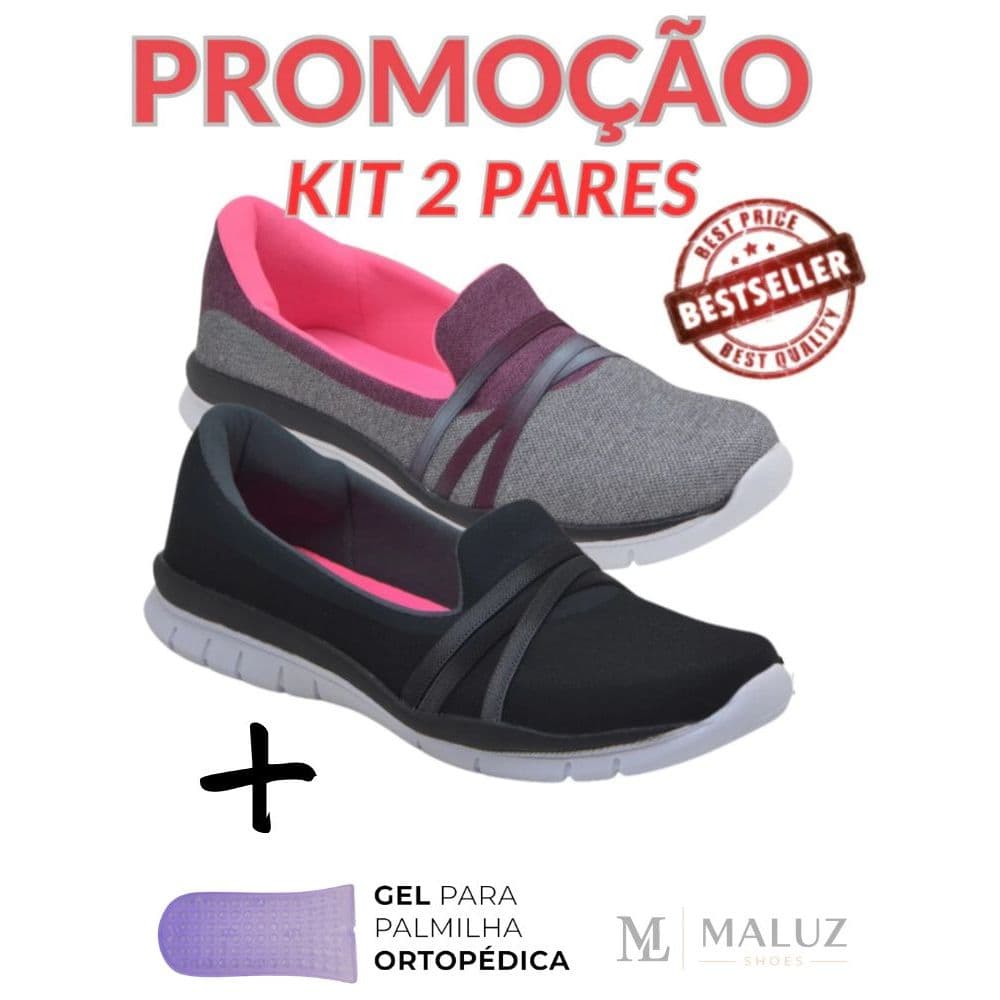 Kit 2 Sapatilhas Feminina Ortopédica Antiderrapante Envio Imediato