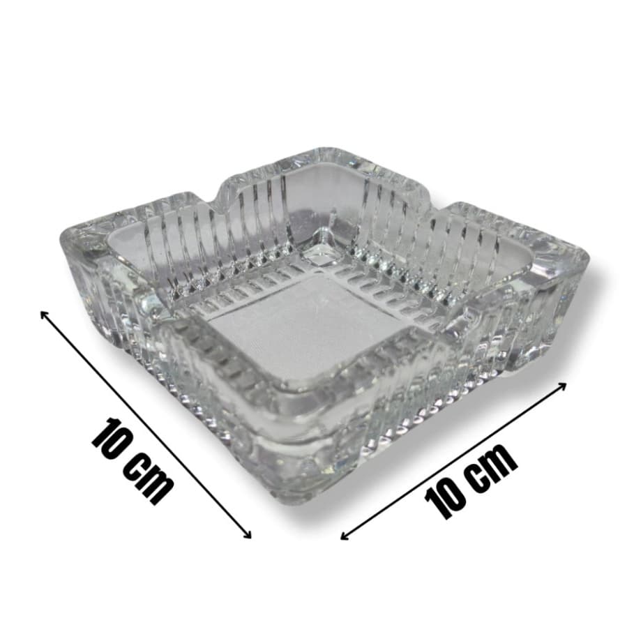Cinzeiro Quadrado de Vidro Transparente - Design Elegante e Prático para Decoração