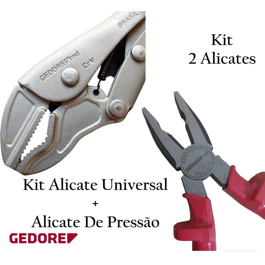 Kit Alicate Universal 8 + Alicate De Pressão 10 Gedore Red