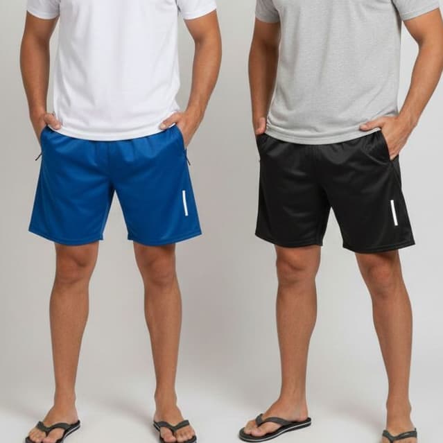 Kit 2 Bermudas Adulto Chimpa Academia Corrida Tecido Leve Confortável Bolso Com Zíper Refletivo