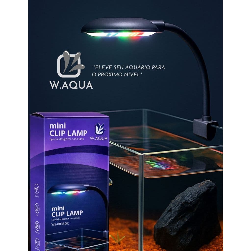 luminária para aquário pequeno com 3 opções de cores controle de intensidade de luz bivolt