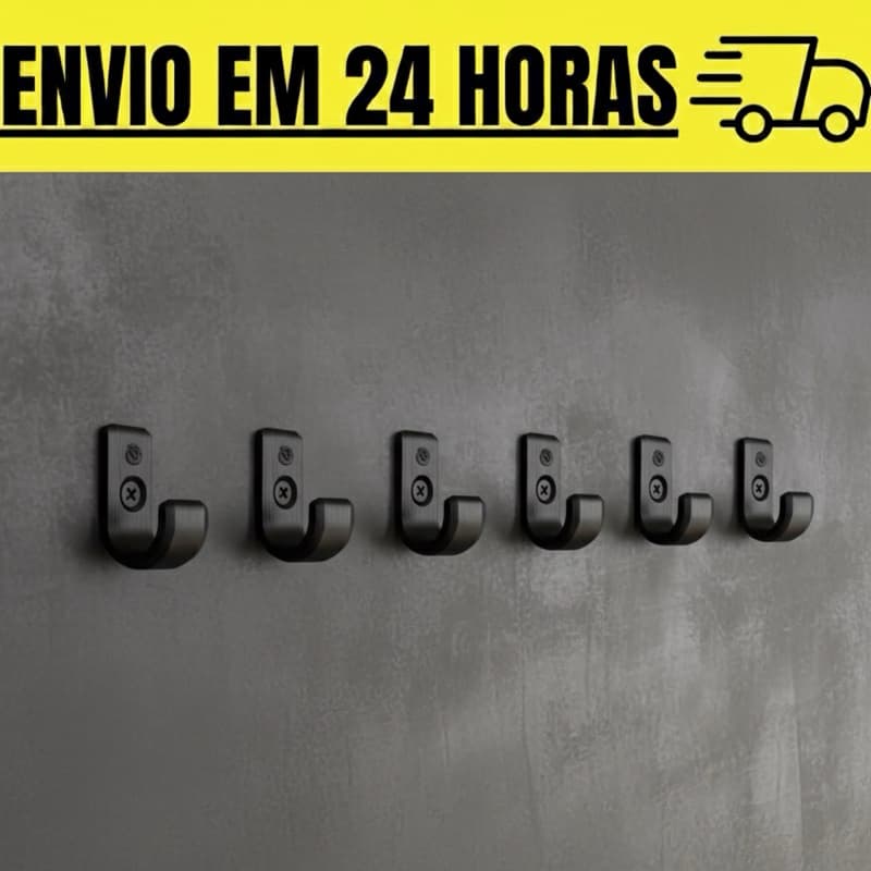 Gancho de parede com parafuso 3 unidades