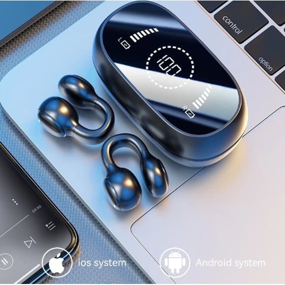 Fone de ouvido sem fio Bluetooth Ear-Hook 5.4 Mini fones de ouvido estéreo para Android  FON-X15