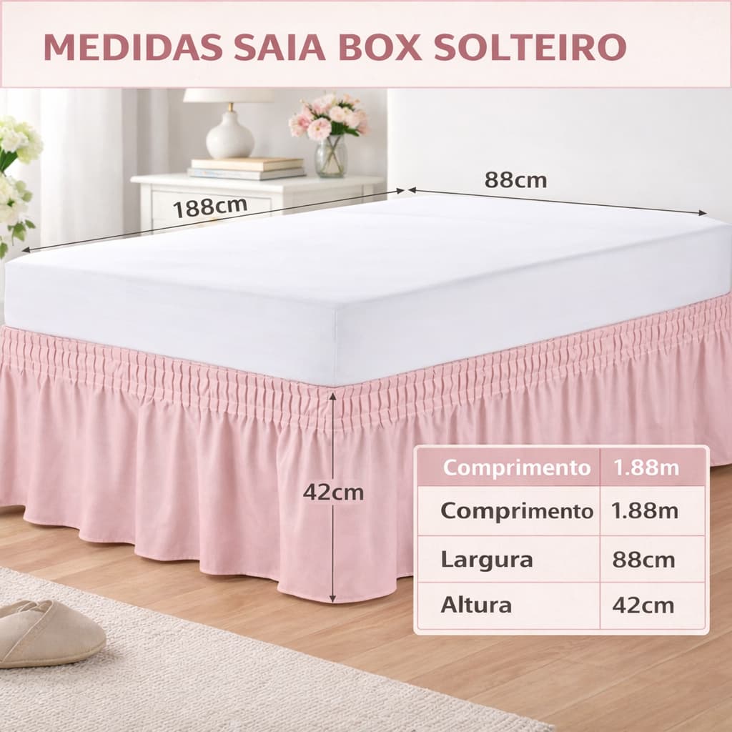 SAIA BOX SOLTEIRO REGULAVEM COM ELASTICO -SAIA BOX SOLTEIRO