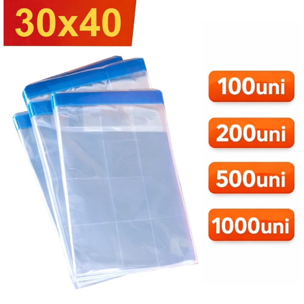 Saco Plástico Embalagem Transparente Com Aba Adesivado 30x40