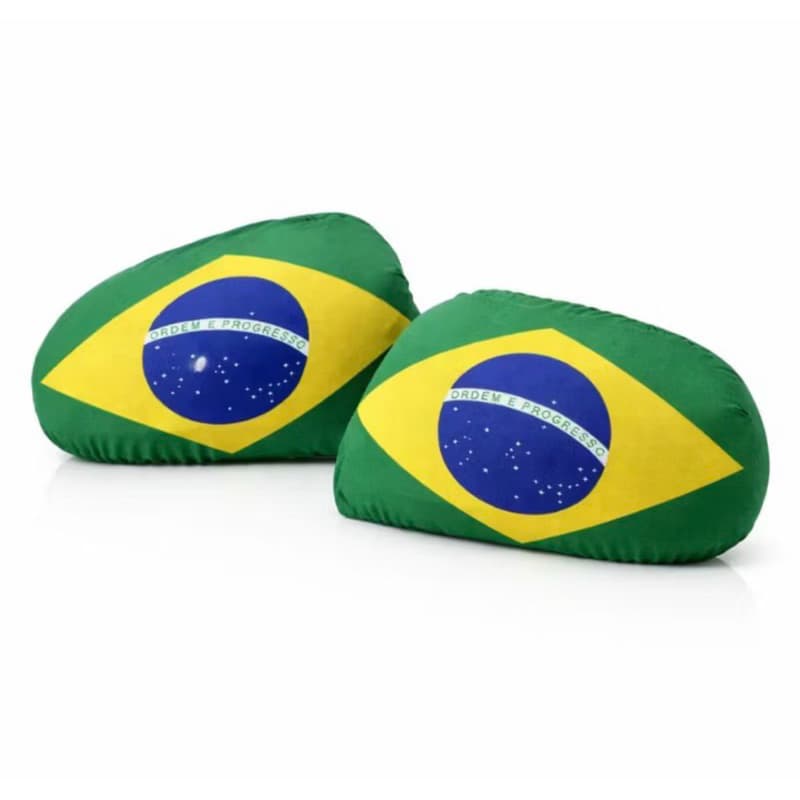 Capa para Retrovisor de Carro Bandeira do Brasil – Copa do Mundo | Par Universal Verde e Amarelo