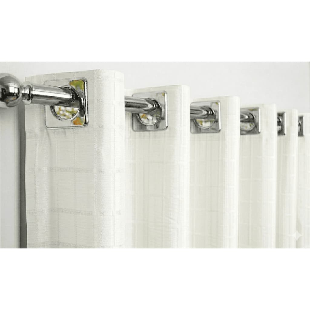 Cortina 5,00x2,50 Forro Microfibra C /voil Xadrez P/ Varão
