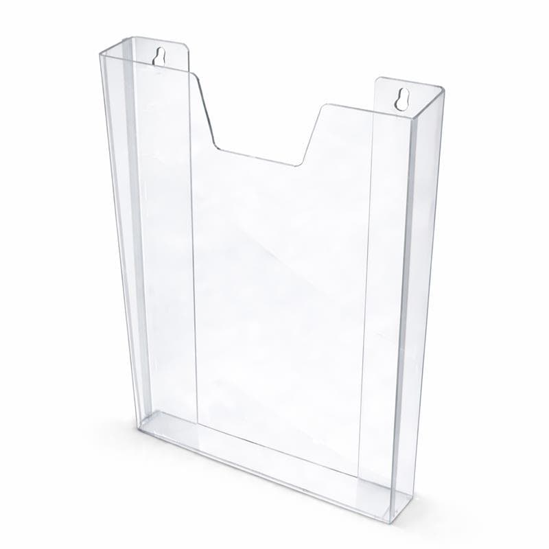 Display Parede Acrílico Porta Folha A4 Documento Com Adesivo Transparente