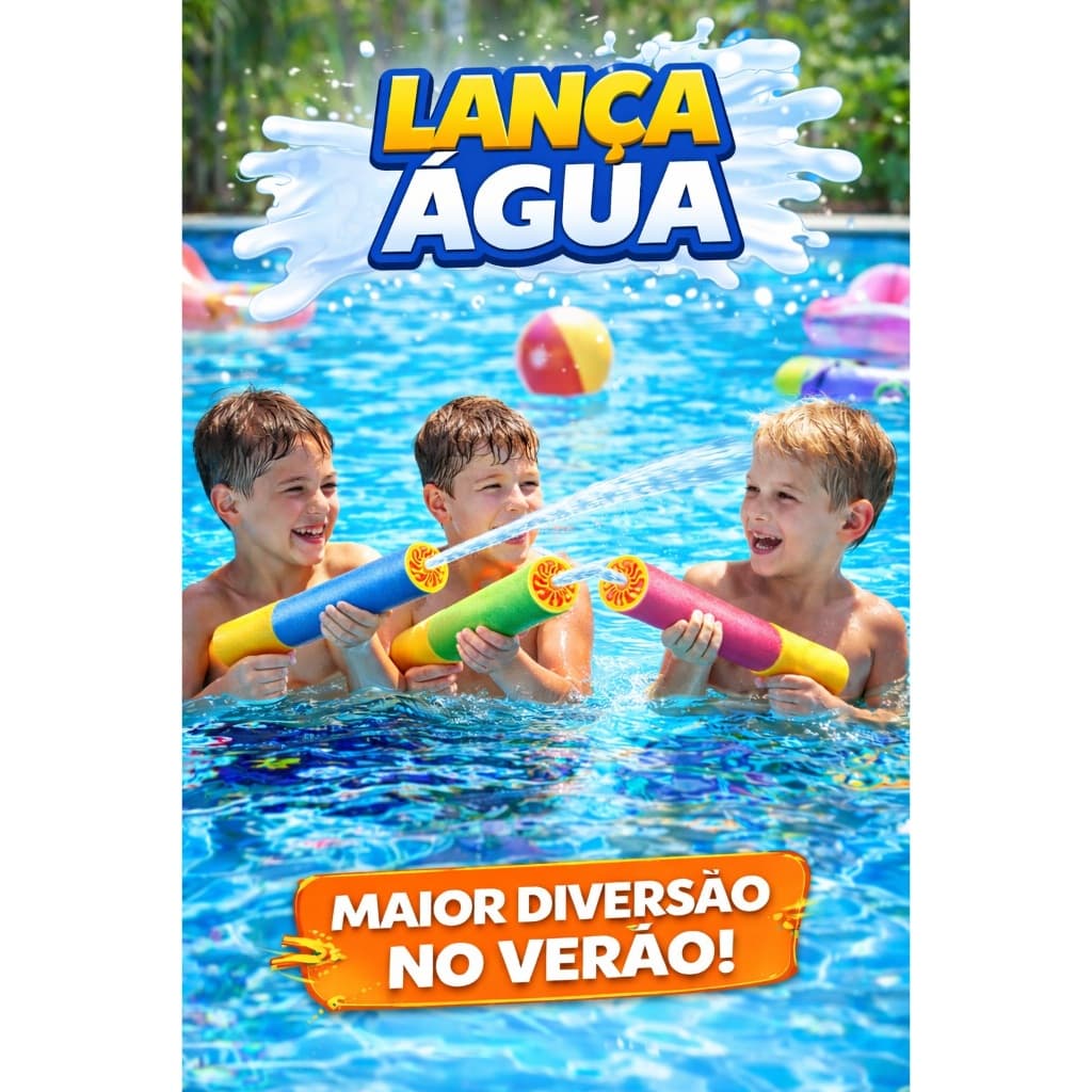 Kit 3 Lança Atira Água Flutuante Piscina Praia Esguicho