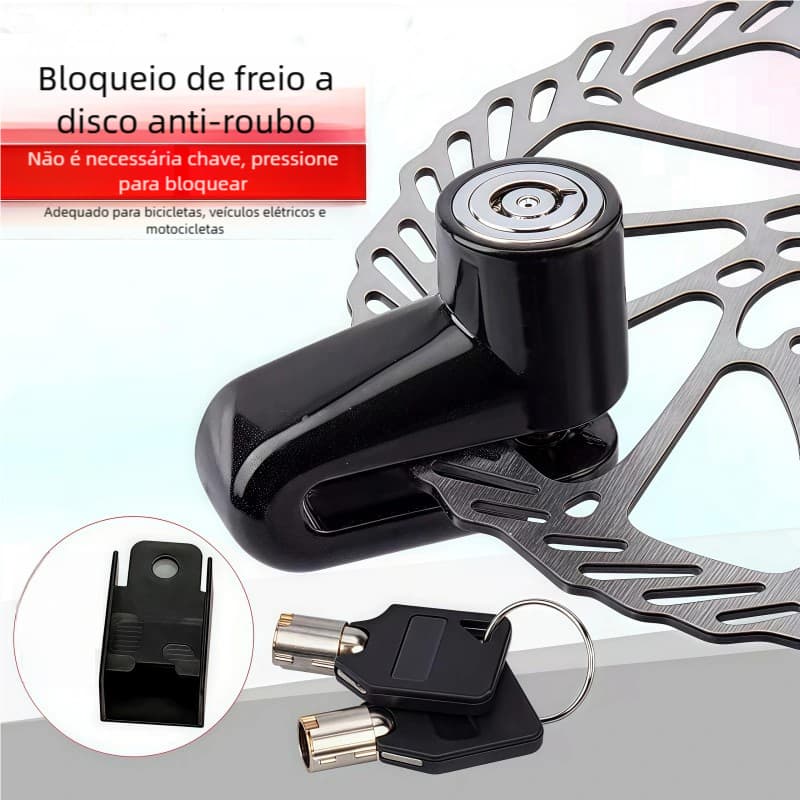 Tranca Universal Moto Bicicleta - Trava de Disco Cadeado Antifurto com Cores Trendy