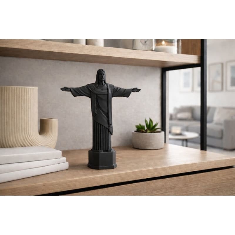 Cristo Redentor Decorativo 3D | Estátua Religiosa para Sala | 10, 15 ou 18cm | Decoração Moderna em PLA