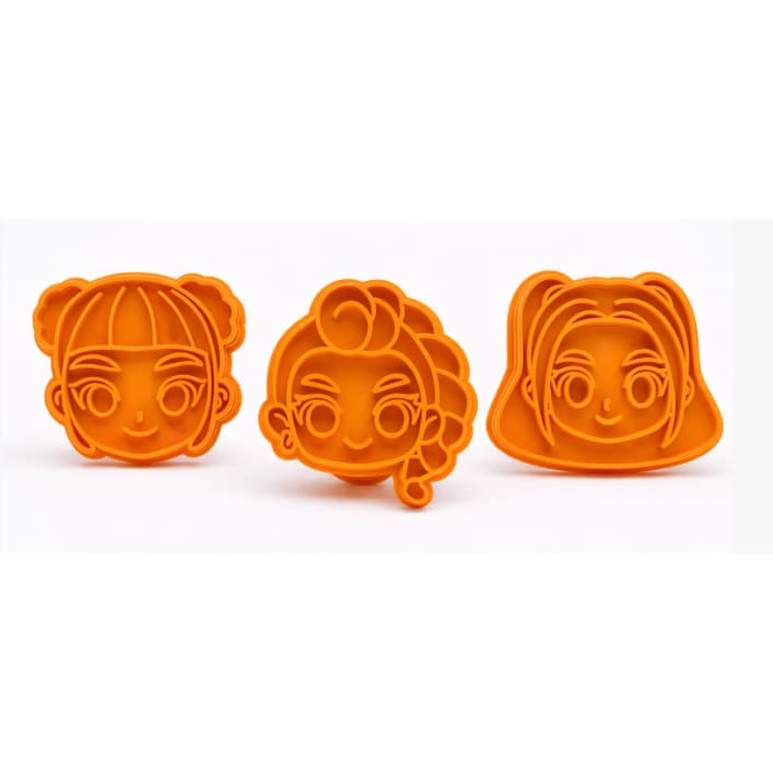Ejetor Guerreiras Kpop Zoey Rumi e Mira Para Modelar Massas, Doces e Brigadeiros - 3 Peças - Kit ou Unidade