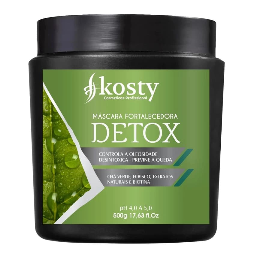 Mascara Detox Capilar Kosty 500g Fortalecedora e Profissional