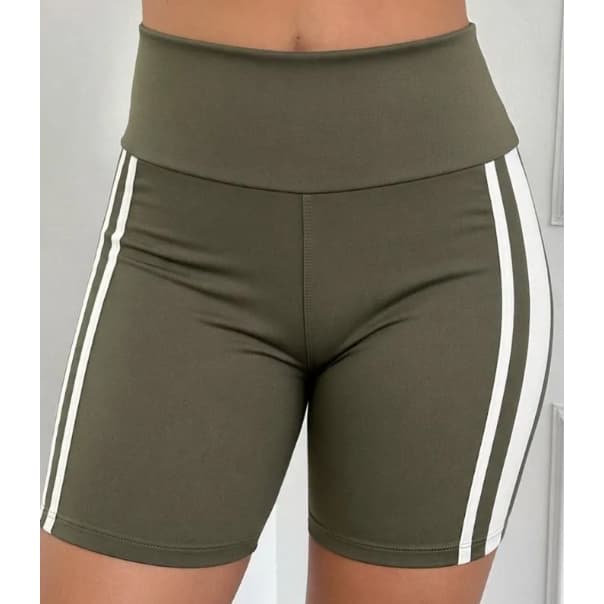Short Fitness Feminino Lari Cintura Alta Suplex Zero Transparência Academia Treino
