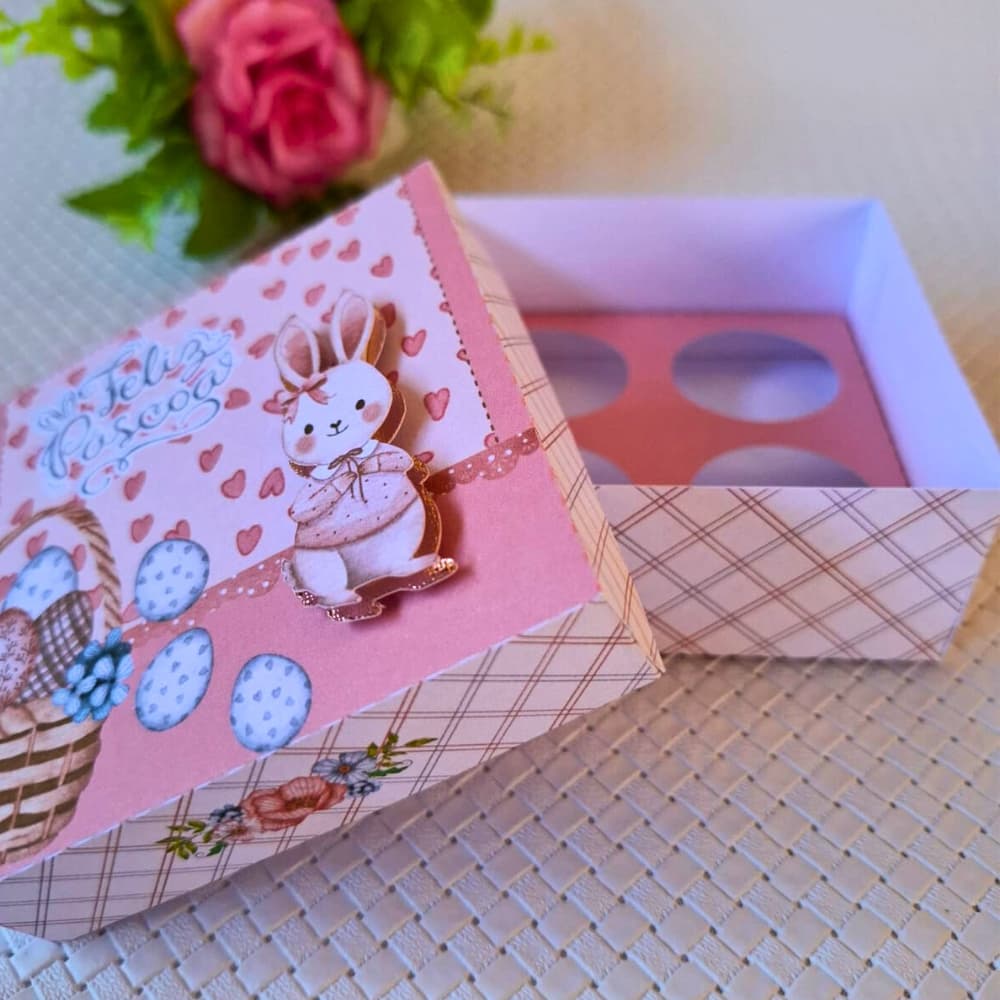Kit com 10 caixas para 4 brigadeiros - caixa para bombom - caixa para doces - páscoa