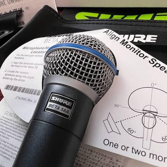 Microfone  SHURE BETA 58A Qualidade Superior Dinâmico Home & Studio Gravação Made in México