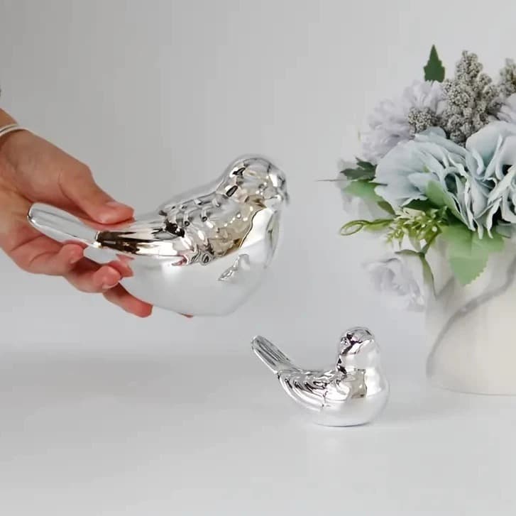 Enfeite Decoração Casa em Porcelana Passarinho Diversas Cores - PÁSSARO PEQUENO 7cm