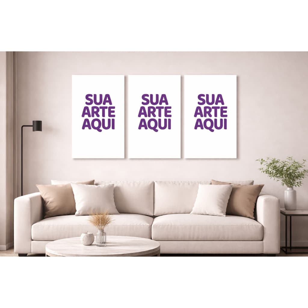 Kit com 3 quadros personalizados com foto ou imagem placa decorativa decoração sala quarto