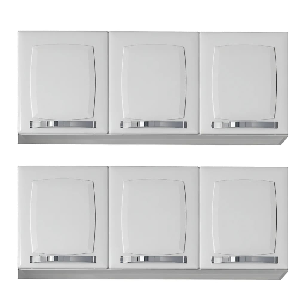 Kit 2 Armários Cozinha 3 Portas Aéreo Suspenso Aço Itatiaia