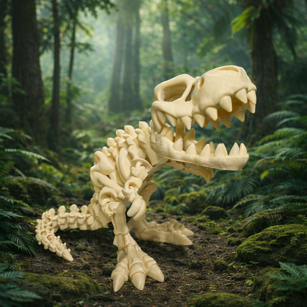 T-Rex Dinossauro Esqueleto Articulado Brinquedo Dino Flexível - VARIAS CORES