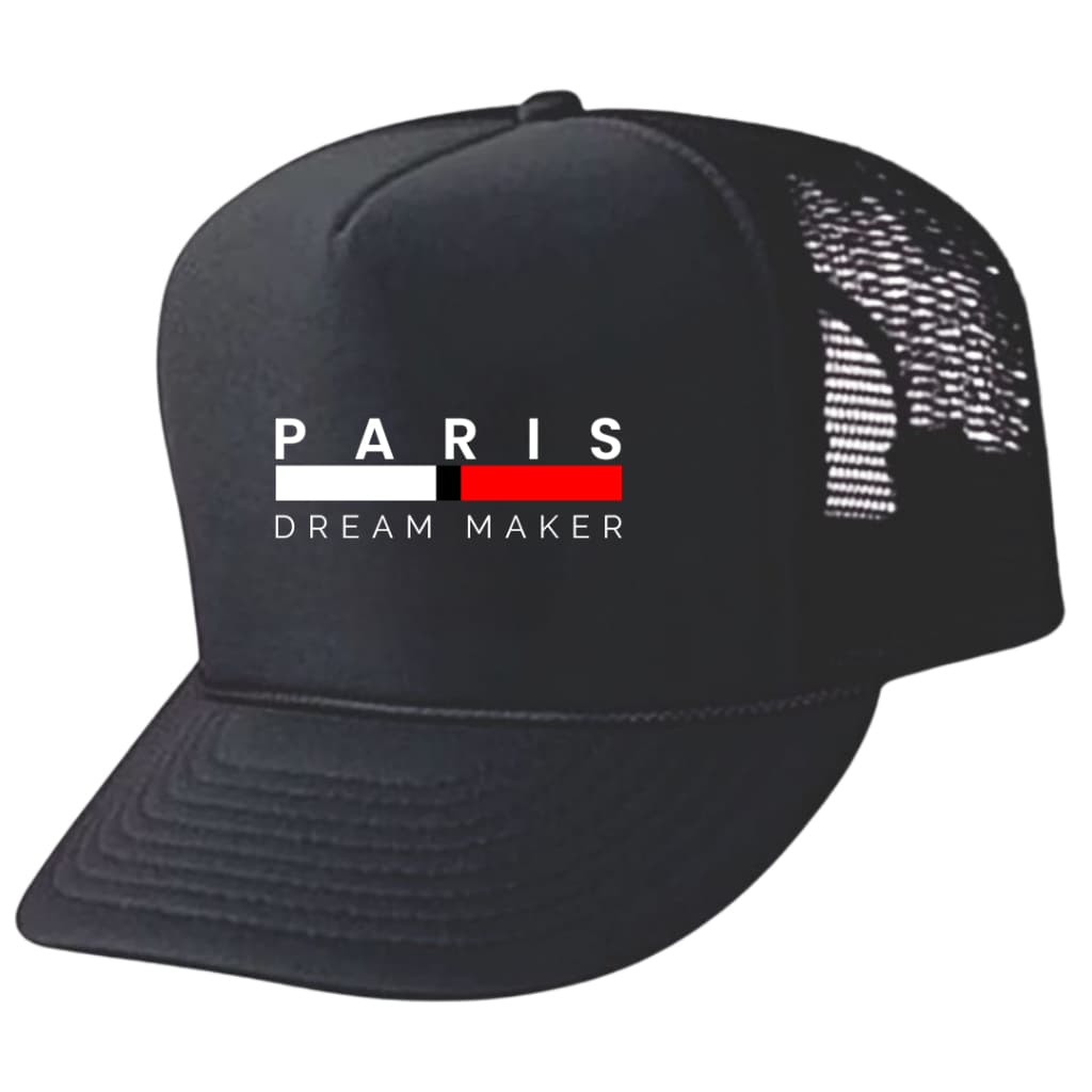 Boné Verão Estiloso Masculino Trucker Paris Dream Maker com Regulagem e Aba Curva