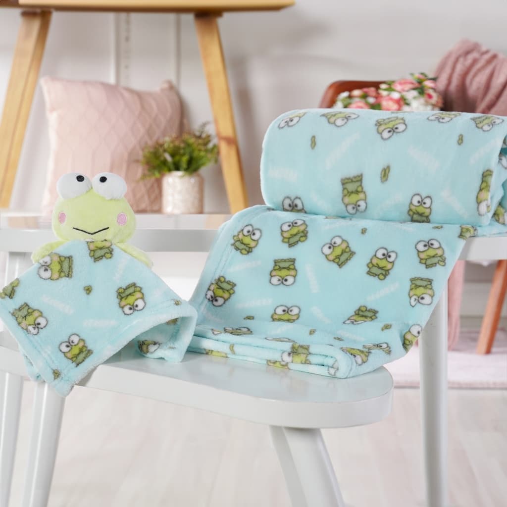 Kit Manta Com Naninha Para Bebê Sapinho Keroppi