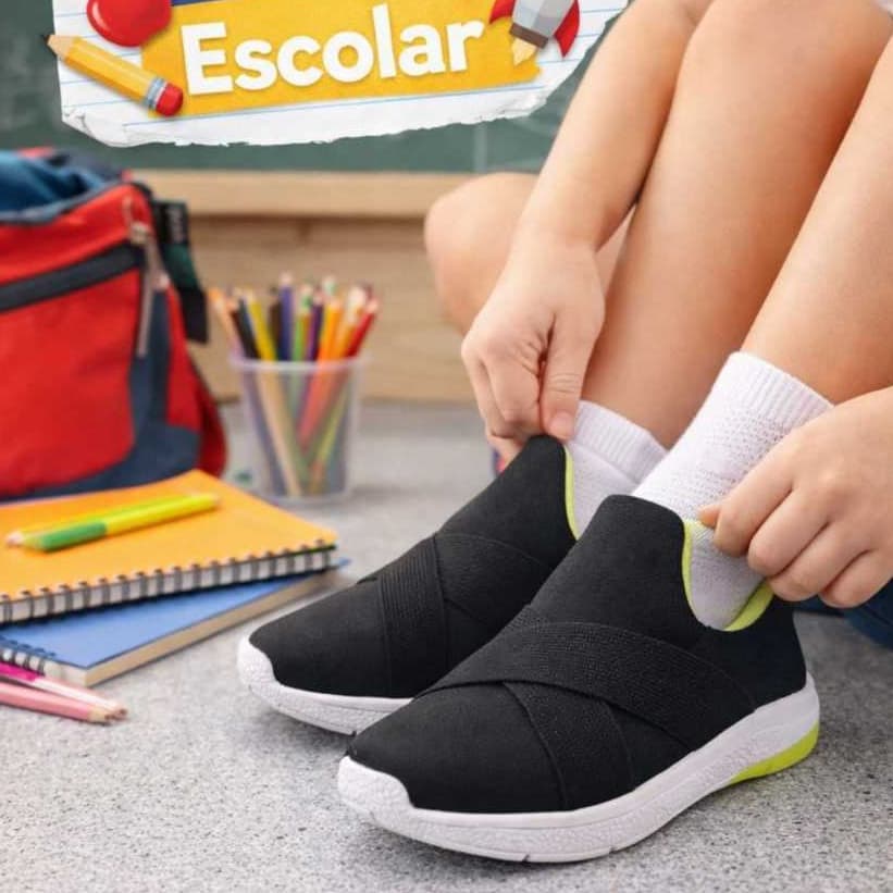 Tênis Infantil Menina e Menino Calce Fácil Escolar Slip On