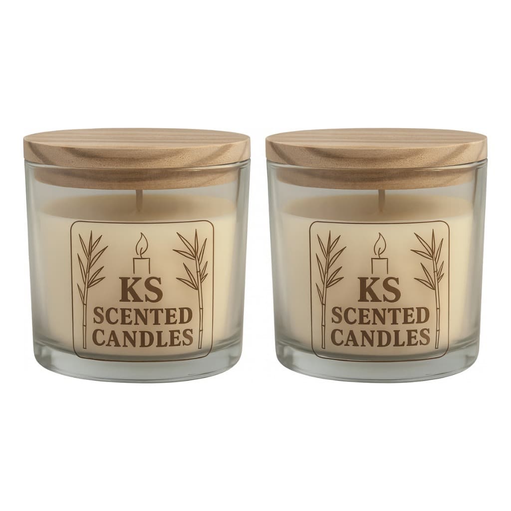Kit 2 Velas Aromáticas Premium - Perfumada Decorativa 150gr Branco Lisa Lavanda - Capim Limao - Cedro - Baby