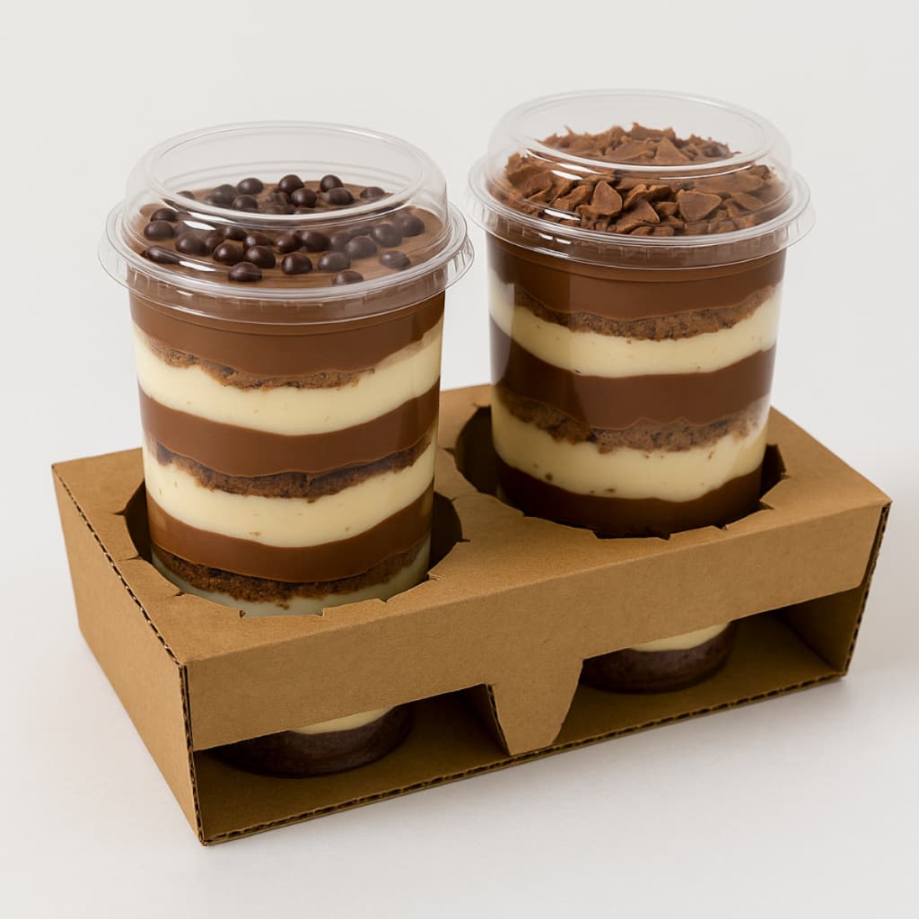 Kit 50 Suporte Para 2 Copos Delivery Açaí Milkshake Bebidas Porta Copos Duplo Para Transporte Seguro