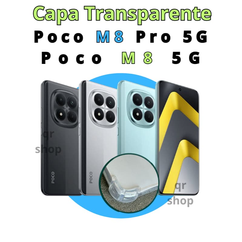 Capinha capa para Poco M8 e M8 Pro Anti - impacto Tranparente