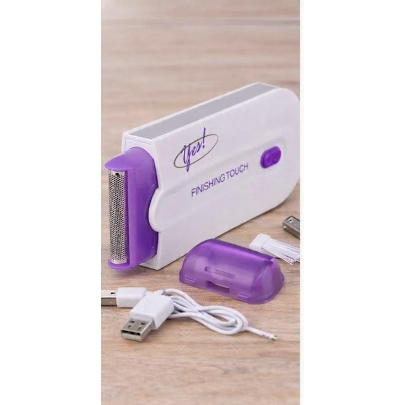 Depilador Elétrico Portátil Removedor de Pelos Feminino Finishing Touch Bivolt – Roxo e Branco