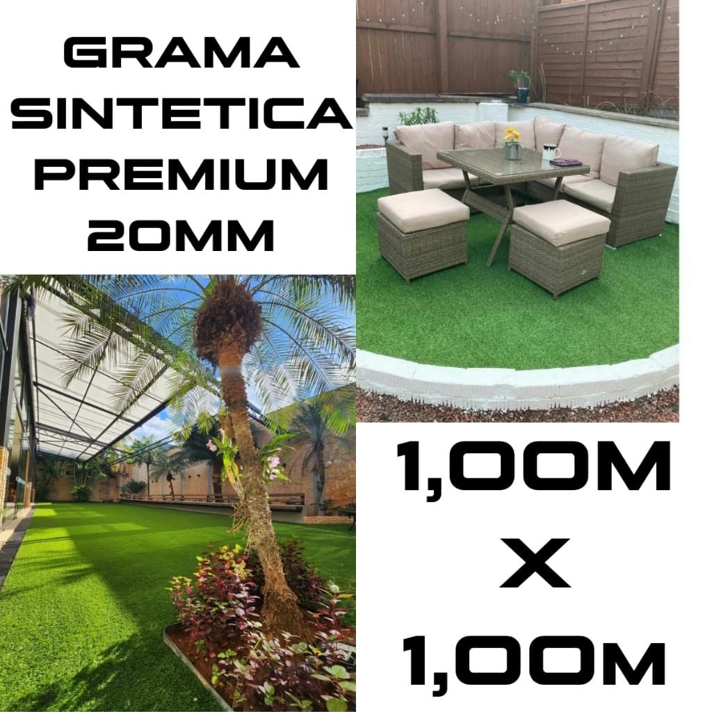 Grama Premium 20mm Sintetica - 1m X 1m Jardim, Decoração e Playground