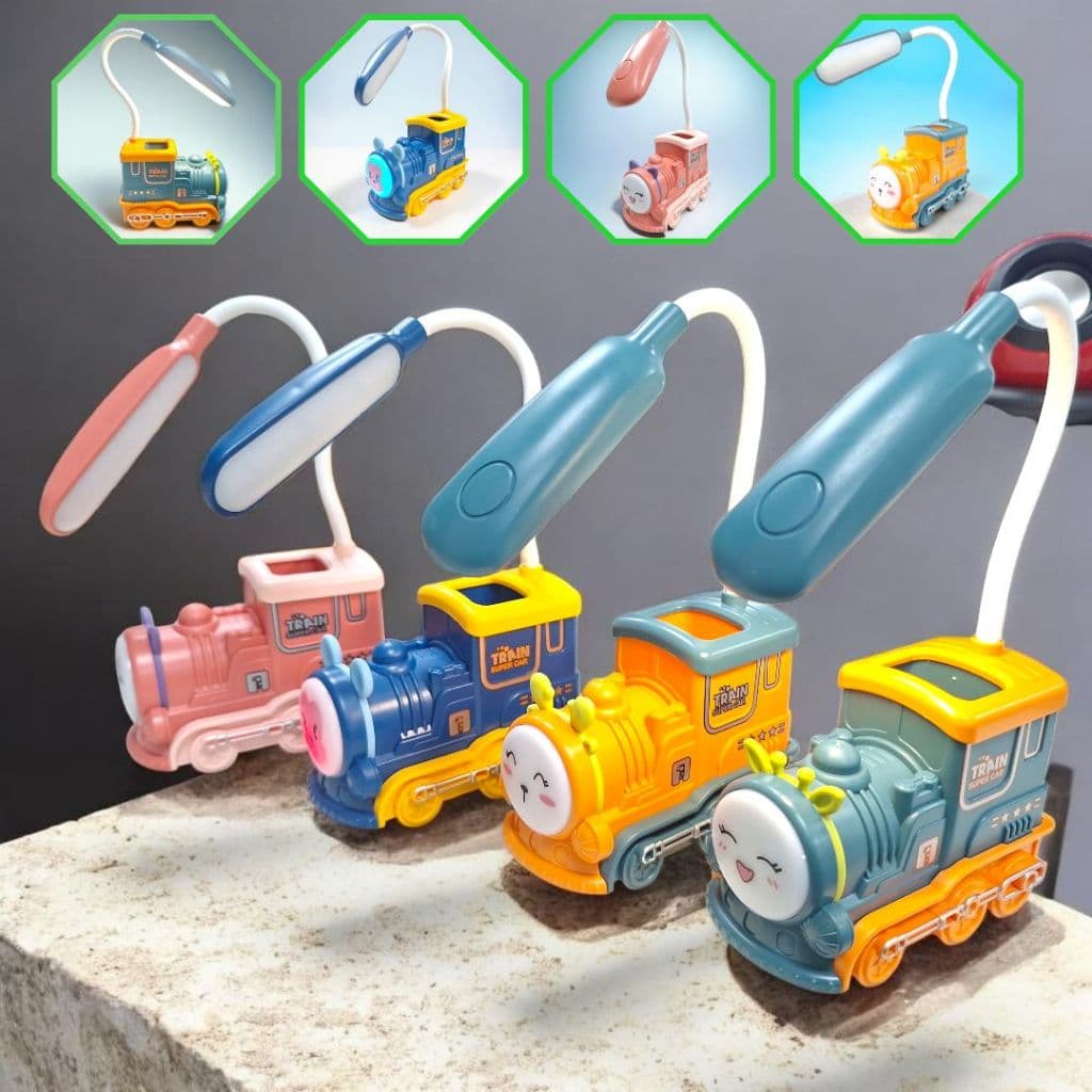 Luminária de Mesa LED Duplo Recarregável com Base Flexível para Quarto Infantil