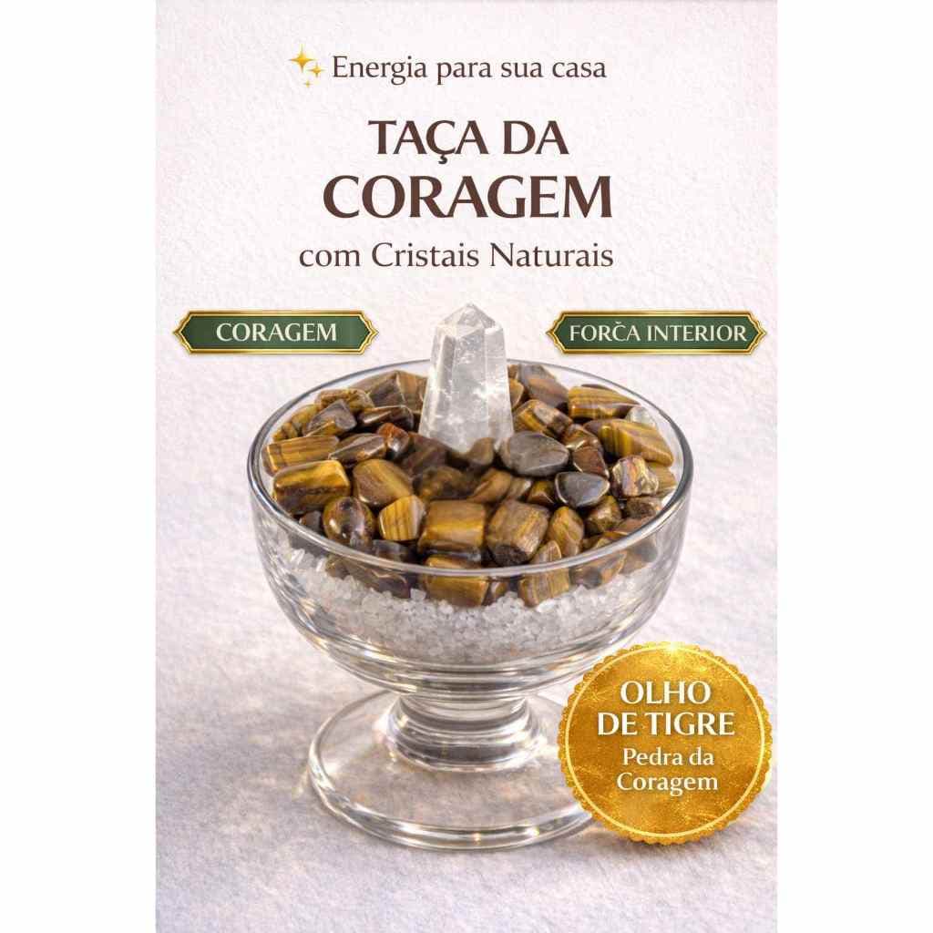 Taça da Coragem Olho de Tigre Cristais Naturais Energia para Casa Proteção Força Interior Prosperidade espiritual
