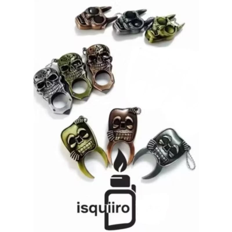 Isqueiro Caveira Skull Crânio Metal Chama Maçarico (SEM)Gás varias variedades