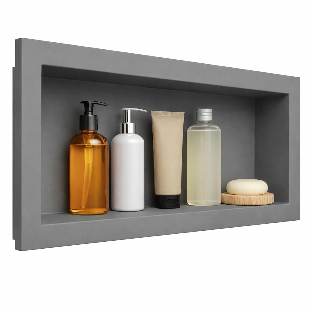 Nicho para Banheiro Prateleira com borda Embutir 32x62 Suporte shampoo Branco - Organize com Estilo!