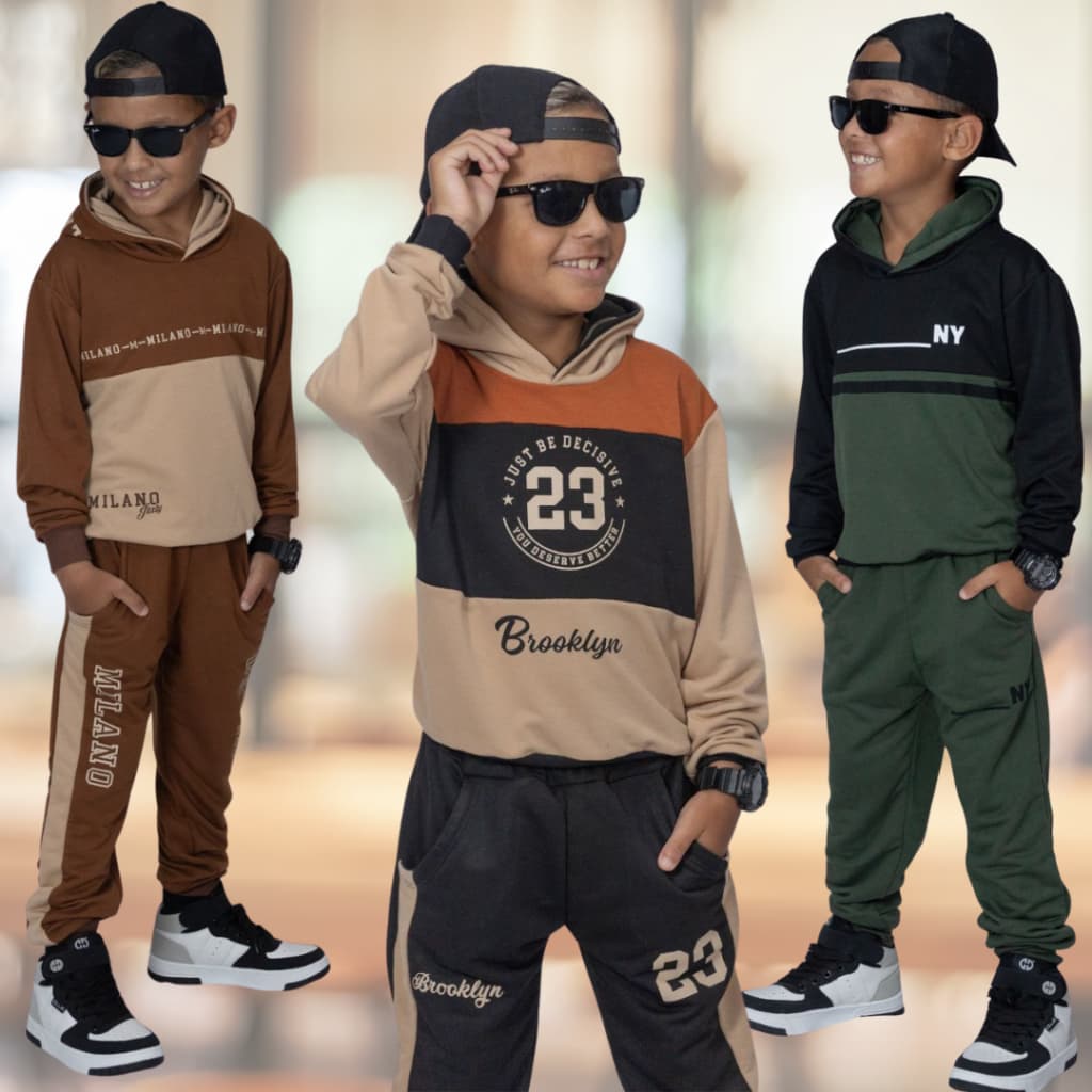 Conjunto de Inverno Moletinho Infantil Juvenil Menino Lançamento