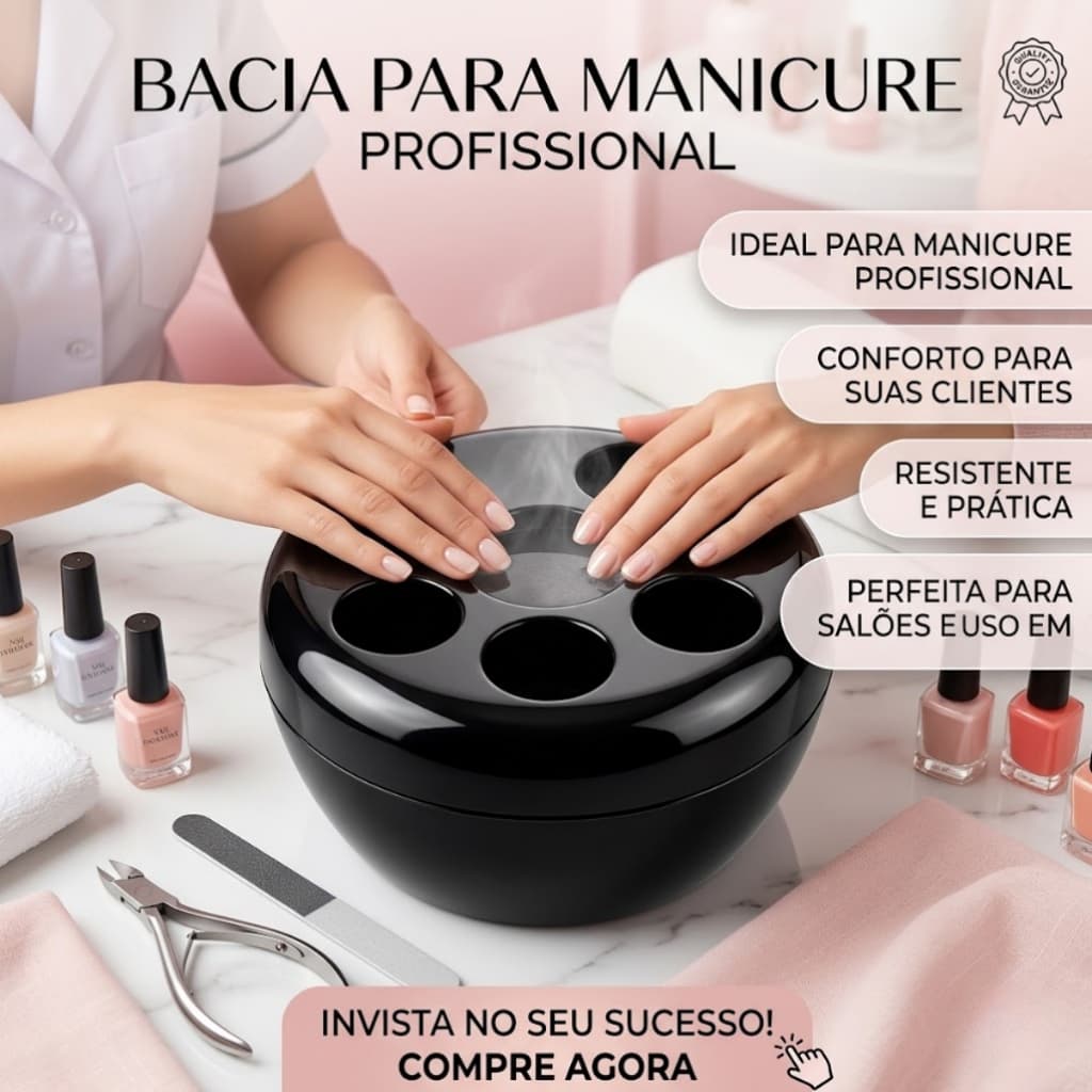 Bacia Para Manicure Profissional Amolecedor de Cutículas Tigela Para Unhas Salão de Beleza