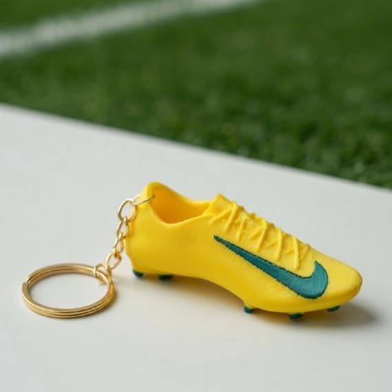 Chaveiro Chuteira Futebol Brasil | Mini Chuteira Amarela e Verde Colecionável | Presente para Torcedores