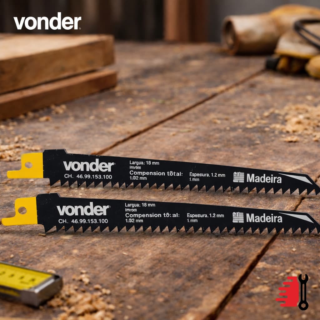 Lâmina Para Serra Sabre Madeira 2 Peças Vonder 6 dentes