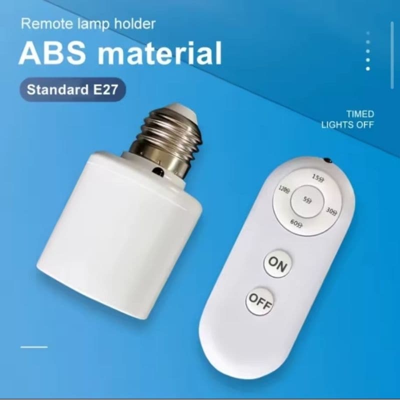 Controle remoto sem fio inteligente com temporizador para lâmpada com adaptador, E27 60W. (NECESSÁRIO BATERIA CR2025)
