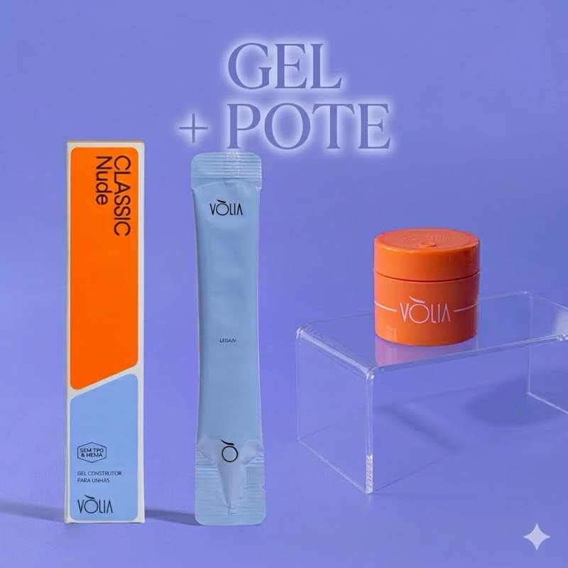 Gel Vólia Sache 14g + pote eco para alongamento de unhas
