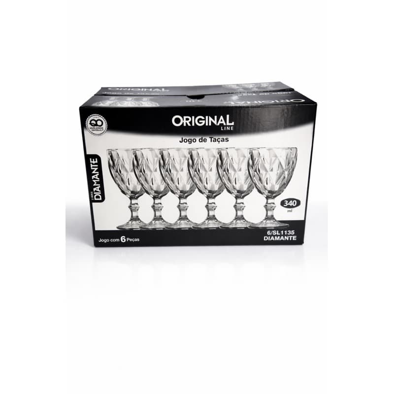 Taça de vidro 340 ml original diamante