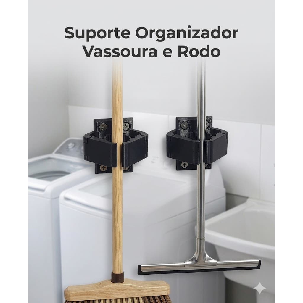 Suportes para Vassoura e Rodo Organizador de Parede Porta Vassoura