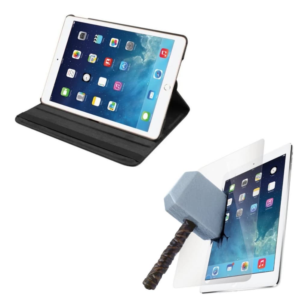 Capa Giratória 360 + Película Vidro pra Tablet iPad Air 1 de 9.7 Polegadas Modelos A1474 A1475 A1476