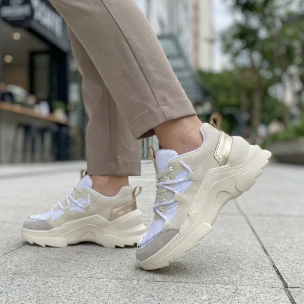 Tênis Sneaker Feminino, Plataforma Tratorada e Design Excepcional