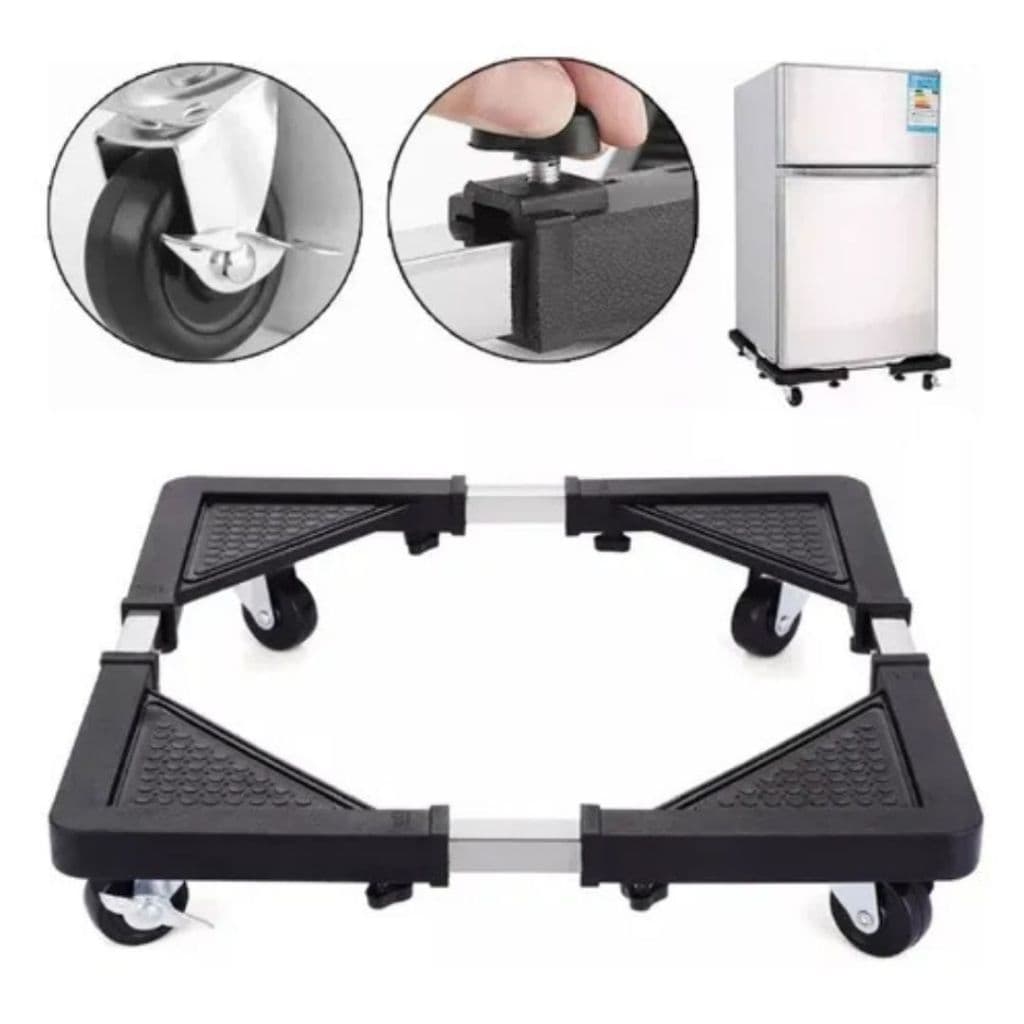 Suporte com rodas para Máquina de Lavar Geladeira e Fogão Fácil Limpeza Carrinho com Rodinhas
